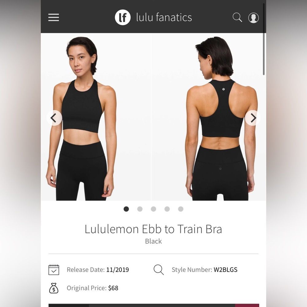 Lululemon Athletica Ebb to Train Bra